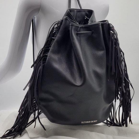 Victoria\'s Secret Black Fringe Backpack NWT main image 4
